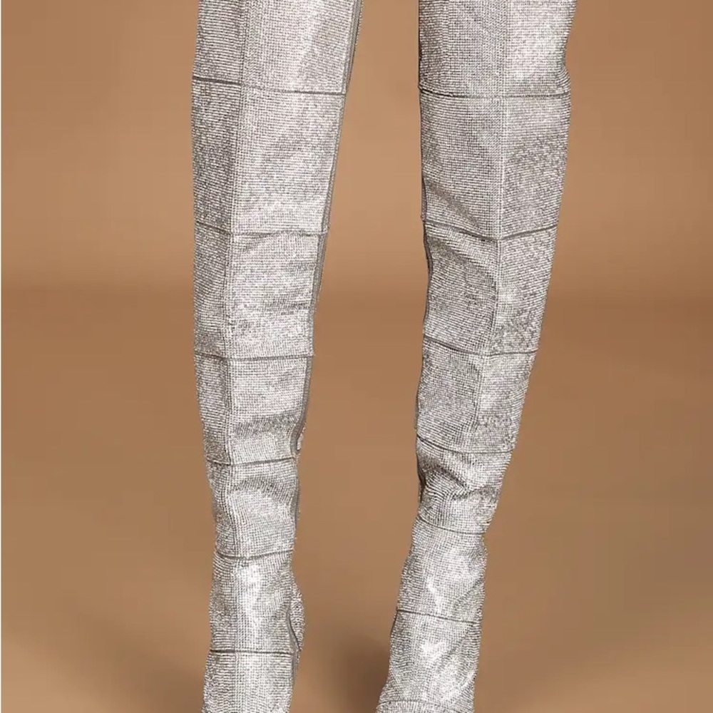 Steve Madden Wonders Rhinestone Silver Women's Boots
